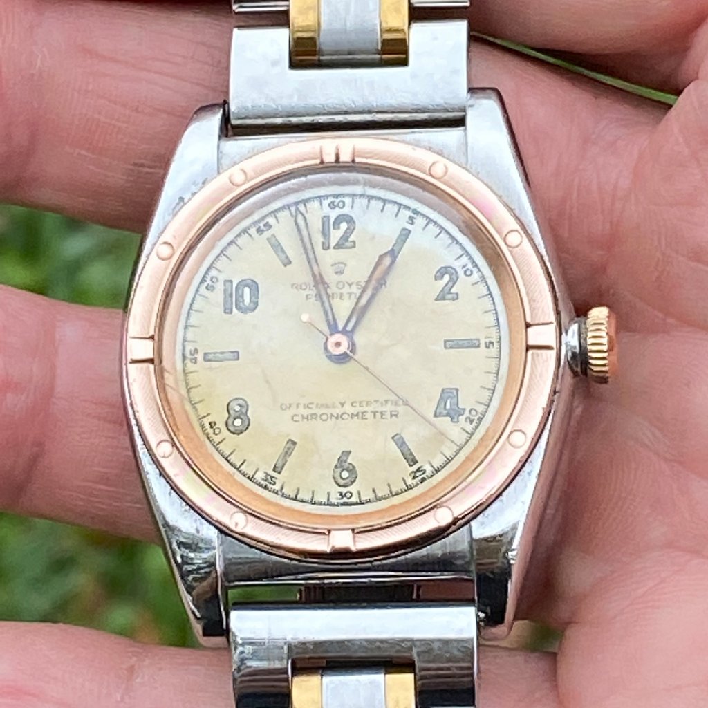 rolex watch 1948 bubbleback oyster perpetual chronometer for man or woman